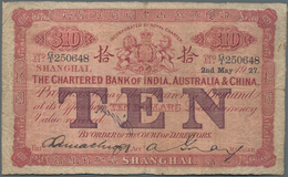 China: Chartered Bank Of India, Australia & China – SHANGHAI Branch, 10 Dollars 1927, P.S185A, Still - Cina