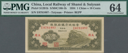 China: Bank Of Local Railway Of Shansi & Suiyuan 1 Chiao = 10 Cents 1934, Place Of Issue TAIYUAN, P. - Cina