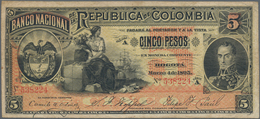 Colombia / Kolumbien: Banco Nacional De La República De Colombia 5 Pesos 1895, P.235, Great Conditio - Colombia