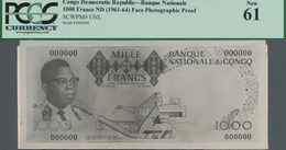 Congo / Kongo: Banque Nationale Du Congo Set With 4 Photographic Proofs With Front And Two Times Rev - Unclassified