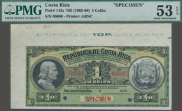 Costa Rica: 1 Colon ND(1905-06) SPECIMEN, P.142s With Hand Stamped Date July 1903 At Upper Part Of T - Costa Rica