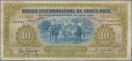 Costa Rica: El Banco Internacional De Costa Rica 10 Colones 1932 With Serial Number 117622, P.181, V - Costa Rica