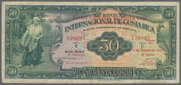 Costa Rica: Banco Nacional De Costa Rica 50 Colones 1942 Overprint On Costa Rica #182, P.193, Very P - Costa Rica