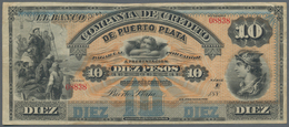 Dominican Republic: Banco De La Compañia De Crédito De Puerto Plata 10 Pesos 188x Unsigned Remainder, P.S106 - Repubblica Dominicana