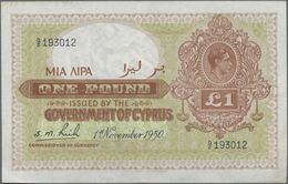 Cyprus / Zypern: The Government Of Cyprus 1 Pound 1950, P.24, Great Condition With A Few Minor Stain - Zypern