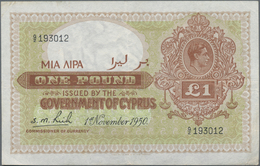 Cyprus / Zypern: The Government Of Cyprus 1 Pound 1950, P.24, Great Condition With A Few Minor Stain - Chypre