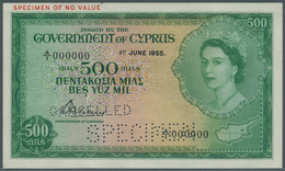 Cyprus / Zypern: 500 Mil 1955 SPECIMEN, P.34as With A Tiny Dint At Upper Right Corner, Otherwise Per - Zypern
