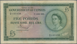 Cyprus / Zypern: The Government Of Cyprus 5 Pounds 1955, P.36, Highest Denomination Of This Series A - Cyprus