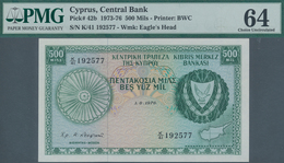 Cyprus / Zypern: Central Bank Of Cyprus 500 Mils 1976, P.42b, PMG Graded 64 Choice Uncirculated. - Chypre