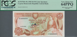 Cyprus / Zypern: Central Bank Of Cyprus 500 Mils October 1st 1983 SPECIMEN, P.49s With Red Overprint - Cipro