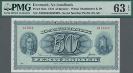 Denmark  / Dänemark: 50 Kroner 1970, P.45m In Perfect Condition, PMG Graded 63 Choice Uncirculated E - Denmark