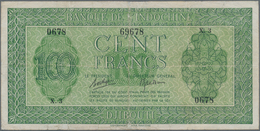 Djibouti / Dschibuti: Banque De L'Indochine 100 Francs ND(1945), P.16, Several Folds, Tiny Pinholes - Djibouti