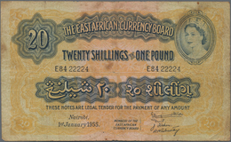 East Africa / Ost-Afrika: The East African Currency Board 20 Shillings 1955, P.35, Rare Banknote Wit - Other - Africa