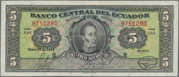 Ecuador: El Banco Central Del Ecuador 5 Sucres 1938 P.84d (VF), 5 Sucres 1945 P.91b (VF+) And Banco - Ecuador