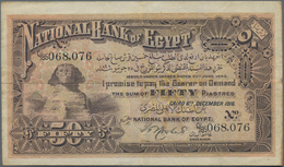 Egypt / Ägypten: National Bank Of Egypt 50 Piastres 1916, P.11, Highly Rare And Very Popular Note In - Aegypten