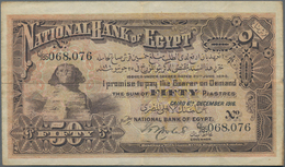 Egypt / Ägypten: National Bank Of Egypt 50 Piastres 1916, P.11, Highly Rare And Very Popular Note In - Egypte