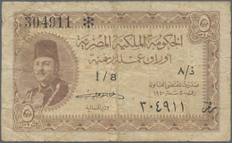 Egypt / Ägypten: 5 Piastres ND(1940), P.165a, Graffiti On Back, Lightly Stained, Condition: F - Egitto