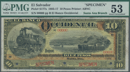 El Salvador: Banco Occidental De La Republica Del El Salvador 10 Pesos 1905, Santa Ana Branch SPECIM - El Salvador