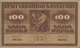 Estonia / Estland: 100 Marka 1919 With Seeria II, P.48b, Still Great Original Shape With A Few Folds - Estonia