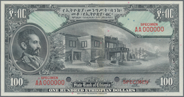 Ethiopia / Äthiopien: The State Bank Of Ethiopia 100 Dollars ND(1945) SPECIMEN With Signature Rozell - Ethiopia