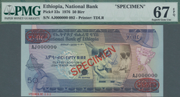 Ethiopia / Äthiopien: National Bank Of Ethiopia 50 Birr 1976 TDLR SPECIMEN, P.33s With Specimen Numb - Ethiopia