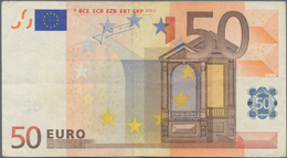 EURO: European Central Bank 50 Euros, Series 2002 With Signature Jean-Claude Trichet, Serial Letter - Altri & Non Classificati