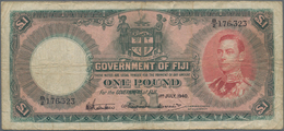Fiji: Government Of Fiji 1 Pound 1940, P.39c, Minor Margin Splits, Stained Paper And Several Folds. - Fidji