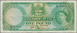 Fiji: Government Of Fiji 1 Pound 1965, P.53a, Small Graffiti At Left On Front And A Number Of Folds - Fidschi