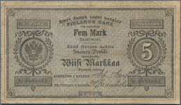 Finland / Finnland: Finlands Bank 5 Markkaa 1878 With Printed Signatures, P.A43b, Still Nice Conditi - Finlandia