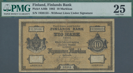 Finland / Finnland: Finlands Bank 10 Markkaa 1882 Without Lines Under Signature, P.A46b, Tiny Margin - Finlande