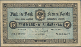 Finland / Finnland: Finlands Bank 5 Markkaa 1886, P.A50, Great Original Shape With Bright Colors, So - Finlandia