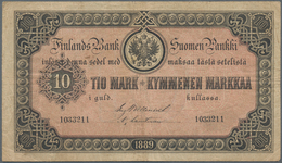 Finland / Finnland: Finlands Bank 10 Markkaa 1889, P.A51, Great Banknote With A Few Folds And Toned - Finland