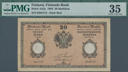 Finland / Finnland: Finlands Bank 20 Markkaa 1894, P.A52, Still Great Condition With Small Repair (c - Finland