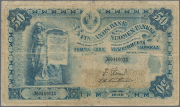 Finland / Finnland: 50 Markkaa 1898, P.6c, Margin Split, Small Border Tears Lightly Toned Paper And - Finlandia