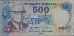 Finland / Finnland: Pair With 100 Markkaa 1945 Litt.B, P.88 (VF) And 500 Markkaa 1975 P.110 (VF). (2 - Finlandia