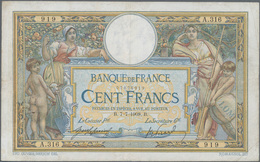 France / Frankreich: Banque De France 100 Francs 1908 With "LOM 02" On The Bale At Lower Right, P.69 - Altri & Non Classificati