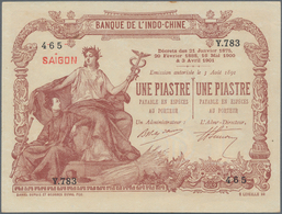 French Indochina / Französisch Indochina: Banque De L'Indo-Chine – Saïgon 1 Piastre D. 21.01.1875, 2 - Indocina