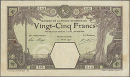 French West Africa / Französisch Westafrika: 25 Francs 1923 GRAND-BASSAM P. 7Da, Used With Folds And - Westafrikanischer Staaten