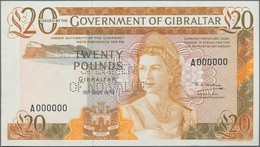 Gibraltar: The Government Of Gibraltar 20 Pounds 1979 SPECIMEN, P.23bs With Perforation "Specimen Of - Gibraltar