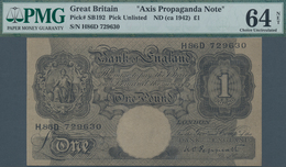 Great Britain / Großbritannien: Axis Propaganda Note 1 Pound With Arabian Text On Back, ND(1942), P. - Other & Unclassified