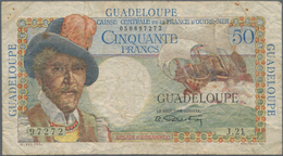 Guadeloupe: Caisse Centrale De La France D'Outre-Mer 50 Francs ND(1947-49), P.34, Rusty Spots And Ti - Altri – America