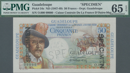 Guadeloupe: Caisse Centrale De La France D'Outre-Mer - Guadeloupe 50 Francs ND(1947-49) SPECIMEN, P. - Andere - Amerika