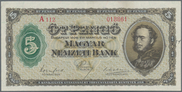 Hungary / Ungarn: Magyar Nemzeti Bank 5 Pengö 1926, P.89, Great Condition With Strong Paper And Brig - Hongarije