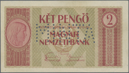 Hungary / Ungarn: Magyar Nemzeti Bank 2 Pengö 1938 SPECIMEN, P.103s With Perforation "MINTA" And Ser - Ungarn