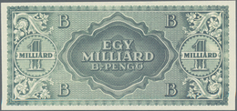 Hungary / Ungarn: Uniface Reverse Proof For The Unissued 1 Milliard B-Pengö 1946, P.137bp In UNC Con - Ungheria