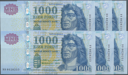 Hungary / Ungarn: Consecutive Set With 6 Banknotes 1000 Forint 2015, P.197e With Serial Number DD862 - Ungarn