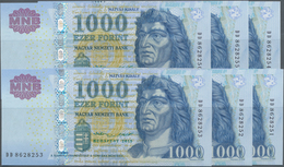 Hungary / Ungarn: Consecutive Set With 6 Banknotes 1000 Forint 2015, P.197e With Serial Number DD862 - Hungary