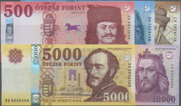 Hungary / Ungarn: Set With 5 Banknotes Of The New Issued Series Comprising 500 Forint 2018, 1000 For - Hungary