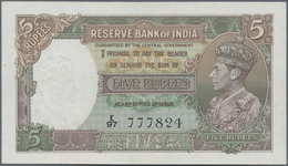 India / Indien: 5 Rupees ND(1937) With Signature: Taylor, P.18a, Without Pinholes, Just A Stronger C - India