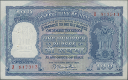 India / Indien: Reserve Bank Of India 100 Rupees ND(1949-57) With Red Serial Number, P.42b, Very Nic - India